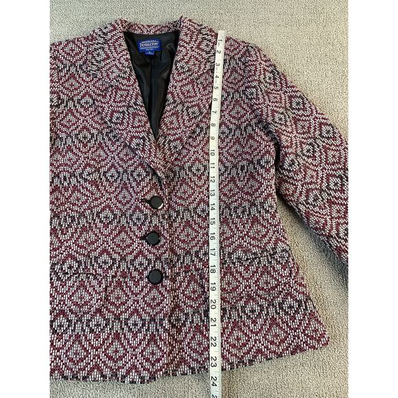 Pendleton Blazer Woolen Mills Virgin Wool Geometric Career Classic Size 8 - Picture 9 of 10